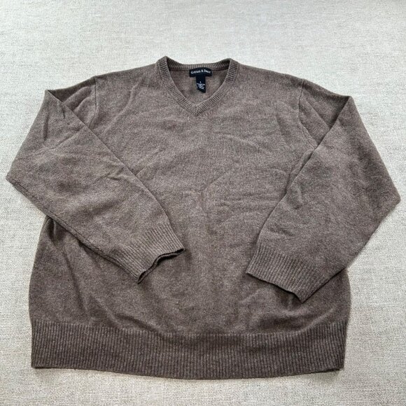 Grayson & Dunn Men's SZ Large Brown 100% Lamb's Wool Sweater - Picture 2 of 7